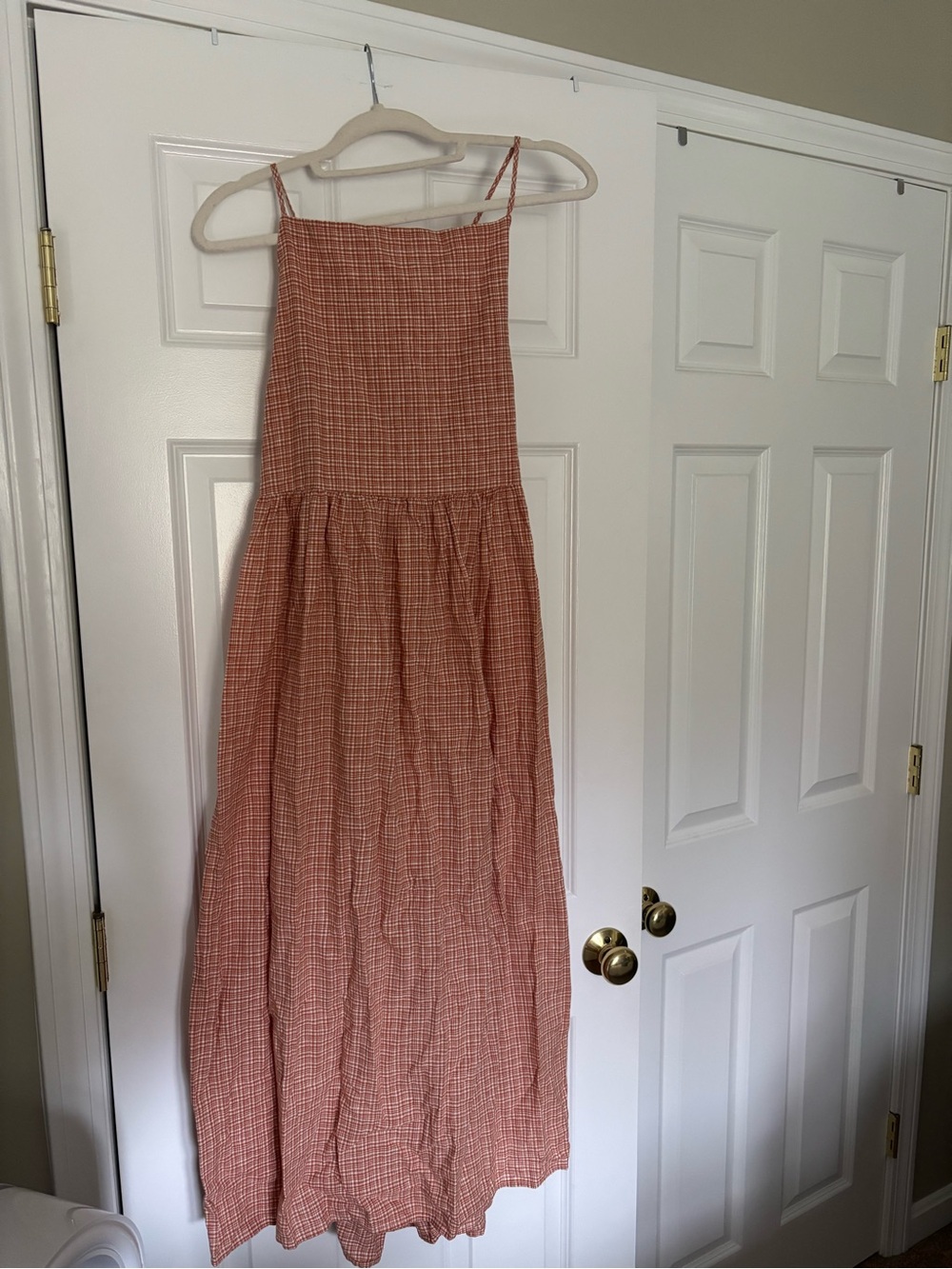 Levi's Rust Checkered Maxi Dress